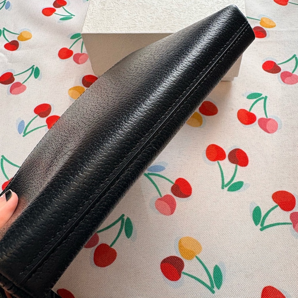 Kate Spade Vintage Black Leather Double Wristlet/Clutch  EUC - Picture 5 of 6